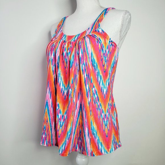 Coco Reef Wavy Retro Pattern Tankini Swim Top - Picture 4 of 9